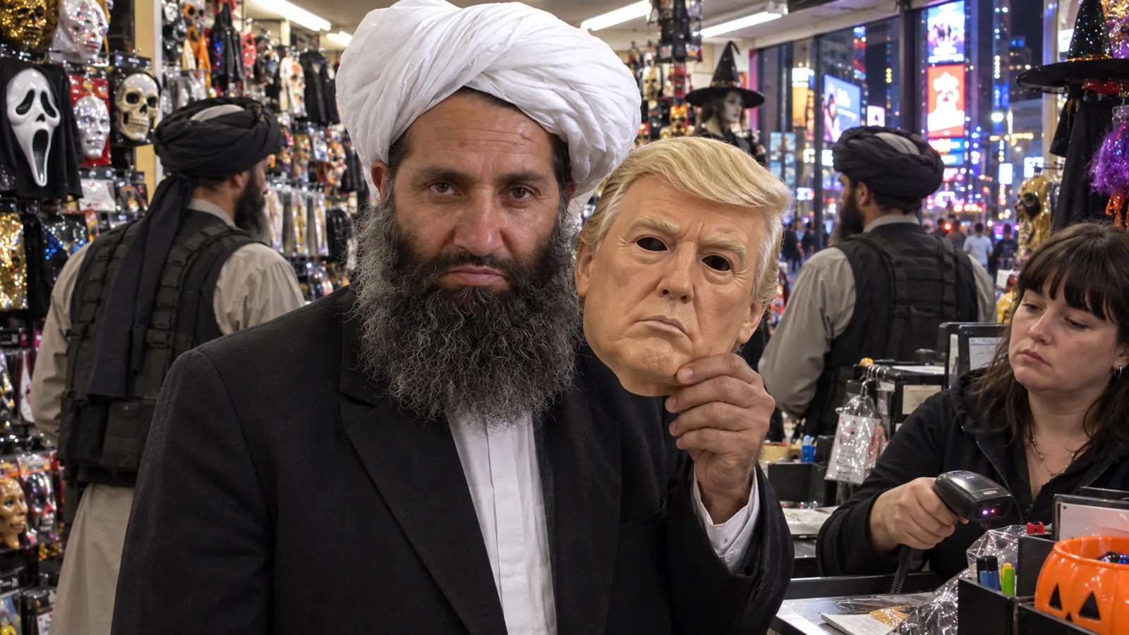 Hebatullah Buys Trump Mask After Afghan Women Costumes Require Visible Faces