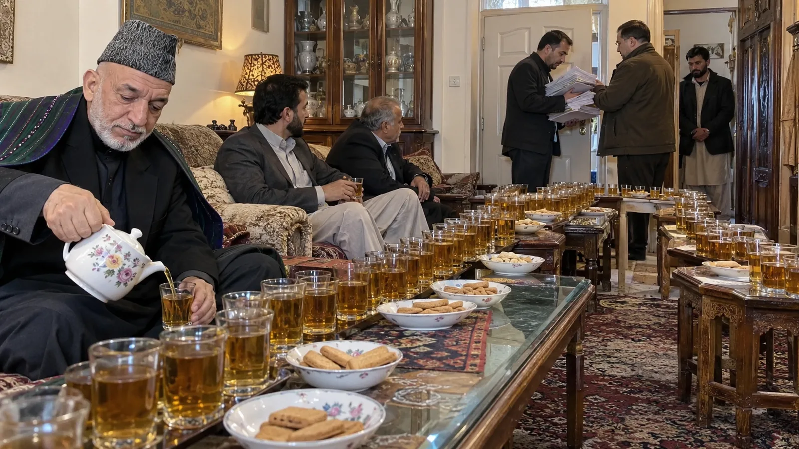 Karzai Reminds Taliban Brothers He Welcomed Home Not To Search Guests Before Tea