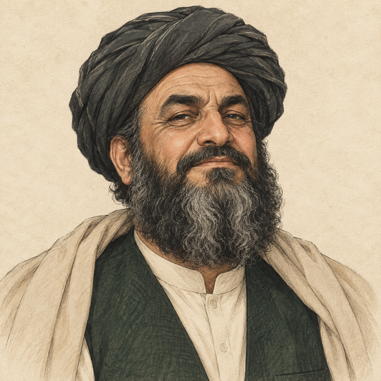 Portrait of Mullah Shamsher Noorzai Kandahari Aqa